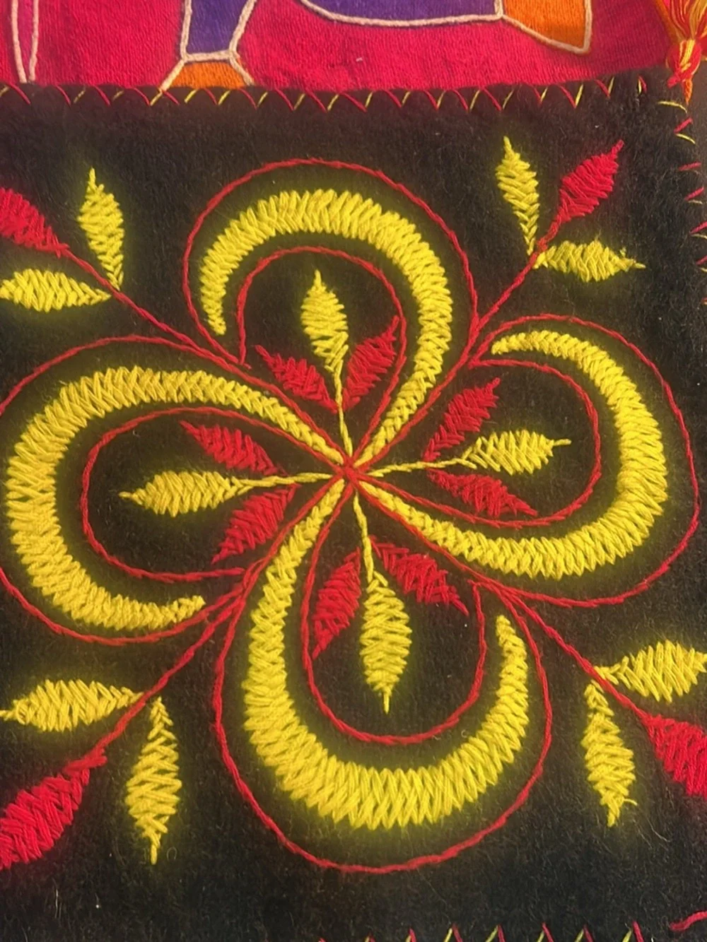 Handcrafted Embroidered South American seat pillow covers